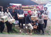 Polwan Polres Tasikmalaya Lakukan Pemeriksaan Kesehatan Pengungsi Korban Gempa Cianjur