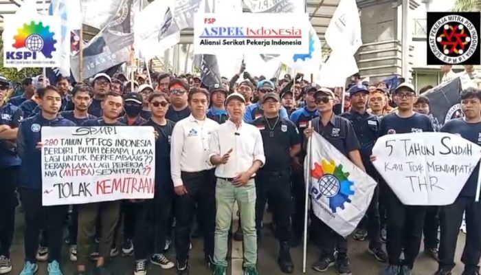 Tuntut Penghapusan “Perbudakan Modern”, Ratusan Buruh Geruduk Gedung Danantara