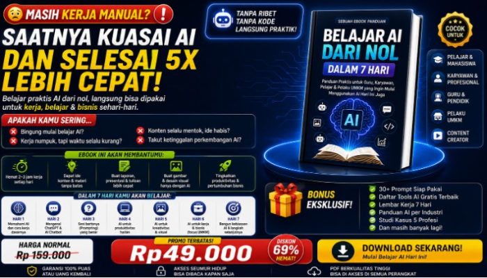 Belajar AI dari Nol dalam 7 Hari: Panduan Praktis Menguasai ChatGPT untuk Kerja, Belajar, dan Bisnis